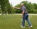 Jack throwing ladder ball